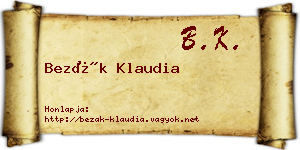 Bezák Klaudia névjegykártya